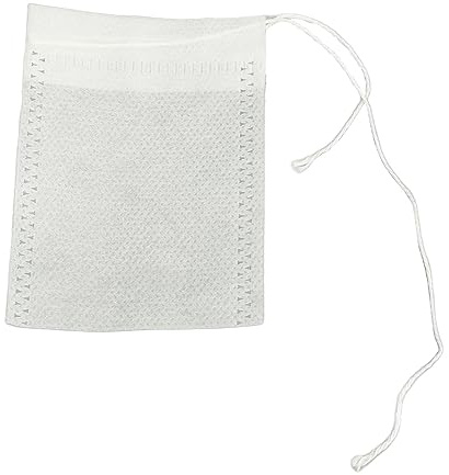 Fockety 500 Bustine di tè con Cordoncino, Bustine Filtro per tè in Tessuto Non Tessuto Naturale, Facili da Riempire, Chiudere e Smaltire, per Sfuso, caffè, Spezie, Erbe Aromatiche,