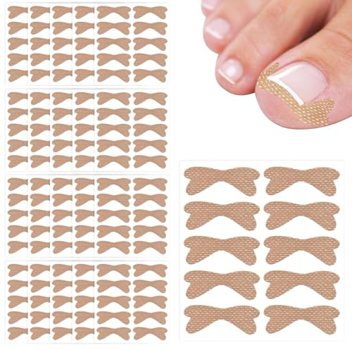 WeddHuis 200 Parches Correctores para Uñas Encarnadas, Transpirables y Suaves, Adhesivos para Tratamiento y Protección de Uñas de los Pies