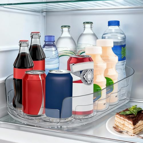 YHKJYH Drehteller Kühlschrank Organizer Drehbar 360°(Transparent) | Drehteller für den Kühlschrank Refrigerator Organizer Bottle für Küchen Kühlschrank Schränke