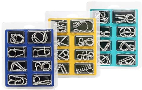 24-teiliges Metall Puzzle Set für Erwachsene & Kinder, Geduldspiele aus Metall mit Aufbewahrungsbeutel | Knobelspiele zur Förderung von Logik & Konzentration