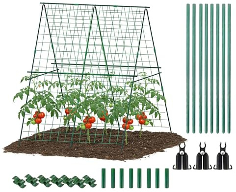 Enrejado para el Jardín | Soporte Plegable para Hortalizas - Enrejado de Plantas Trepadoras en Bancal Elevado | para Patio Trasero Terraza Balcón Invernadero Exterior Patio Interior