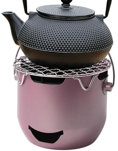 Portable Charcoal Barbecue Grill with Handle - Steel Equipment for Outdoor Cooking Camping Garden Patio BBQ Picnics and Tailgating.