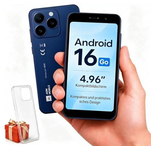 AGM Note N2 Smartphone pour Ado Android 16 go,Mini Téléphone Écran 4,96 | Compatible WhatsApp｜Double SIM｜3 Go + 32 Go ROM｜3000 mAh｜IP54｜GPS｜Telephone Portable Pas Cher