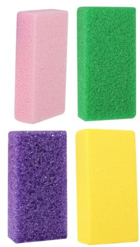 Vier Stück Pediküre Feilen aus PU für Fußsohlenhaut, Waschbar | Praktisch zu Reinigen, Angenehm zu Greifen und Halten, 4 Stück-pack für Fußpflege Zufällige Farbe