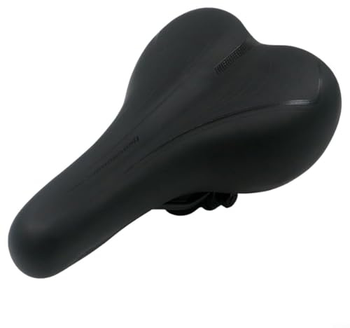 Selle de vélo large avec rembourrage en éponge épaisse et bord avant étroit pour homme et femme, selle de vélo ergonomique respirante avec nœud de suspension incurvé pour absorber les chocs, housse en