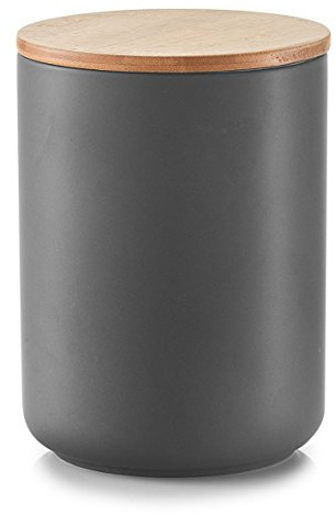 Zeller 19828 Vorratsdose, Keramik/Bamboo, anthrazit, 0.1 x 13 x 17.5 cm