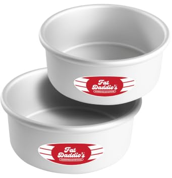 Fat Daddio's Anodized Aluminum Round Cake Pans, 2 Piece Set, 7 x 3 Inch