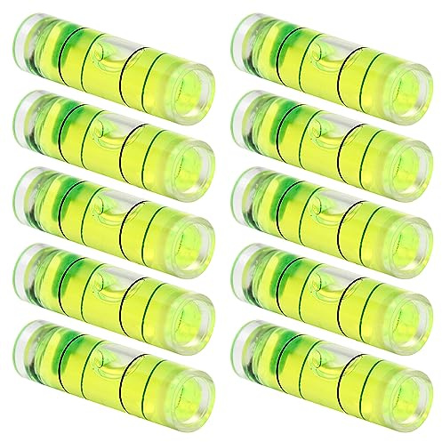 Utoolmart 10pcs Bubble Level, 9.5×34mm Mini Universal Spirit Levels Bubble for Picture Hanging, Measuring Instruments Layout Tools
