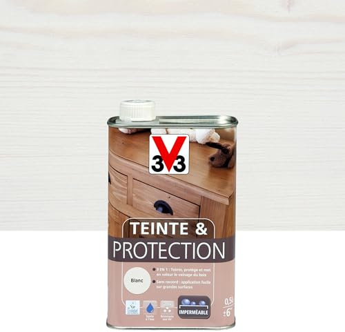 V33 Teinte & protection meubles et boiseries, Blanc 0,5L