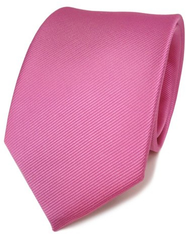 TigerTie - Jacquard gewebte Designer Seidenkrawatte in einfarbig Uni Rips - Krawattenbreite 8 cm