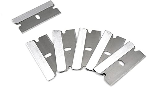 50x EWANTO Sicherheits Schaberklingen 39 mm x 19 mm x 0,2 mm Ersatzklingen für die präzise Reinigung von glatten Oberflächen Ceranfeldschaber Ceranfeld Kratzer Kochfeldschaber Herd Zuberhör Reinigung