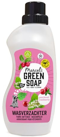 Marcel's Green Soap - Adoucissant Patchouli & Canneberge - Assouplissant - Sans plastique ni huile de palme - Végétalien - 750ml