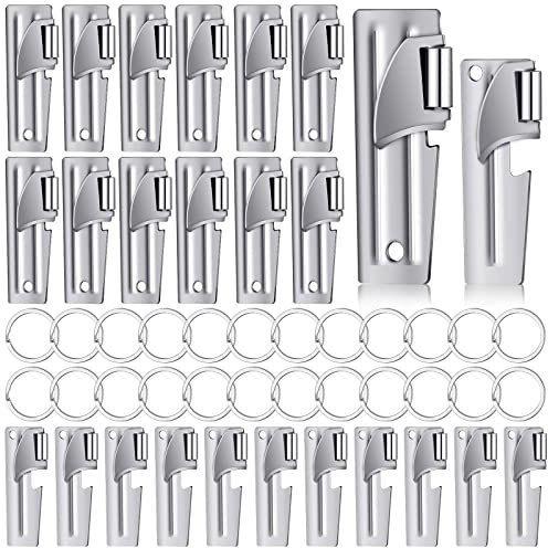 Eaasty P-38 and P-51 Military Style Can Openers with Key Rings Stainless Steel Camping Can Opener Portable for Kitchen Travel Camping Survival(24 Set)