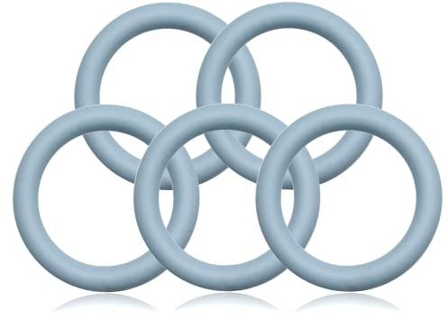 Ganzoo O-Ring Metallring 20mm Innendurchmesser, 5 Stück, Zinkdruckguss mit Silikon-Beschichtung, matt und nicht rostend, Rundring für Paracord 550 Halsband, Hundeleine, Bastelarbeiten, Pastell-Blau