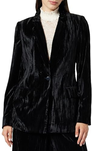 The Drop Women's Blake Long Blazer, Black Velvet, Small