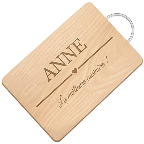 Maverton Planche à découper personnalisée pour elle, Plateau en bois | Avec manche en métal pour femme, maman, Planche avec gravure pour anniversaire, decoration cusine, Meilleure cuisinière