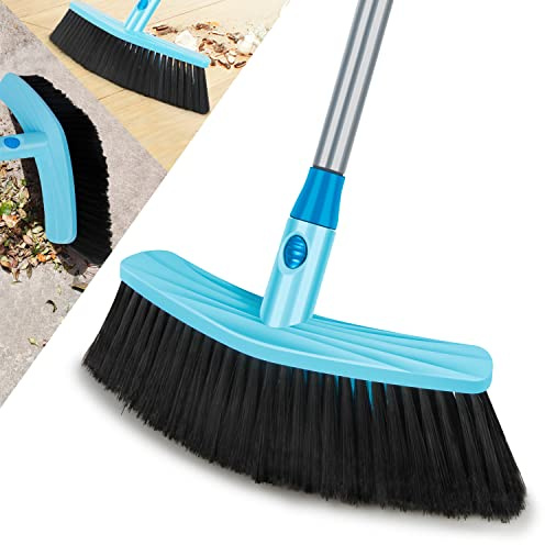 Broom Indoor Sweeping Broom Brush with Long Handle, UMAYCOOL Kitchen Indoor Floor Brush with Dense Soft Bristles Perfect for Sweeping Room Office Kitchen