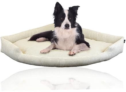 Rohrschneider XXL Cord Eck-Hundebett für große Hunde (3 110x160cm)
