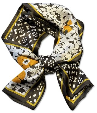 LumiSyne Skinny Seidenschal Damen Schmale Lange Halstuch Vintage Geometrisch Buchstaben Gedruckt Bunte Malerei Muster Satin Kleine Seidentuch Multifunktionales Kopfschmuck Haarschal Griff Wrap Ribbon