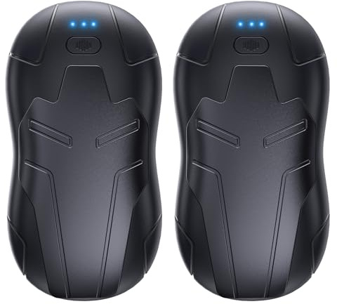 FANDLISS Handwärmer Elektrischer 2er 10000mAh Doppelseitig beheizter Handwärmer Wiederverwendbarer USB-Handwärmer 2 Sekunden Schnelles Aufheizen Elektrischer Handwärmer für Winter/Weihnachten,Schwarz