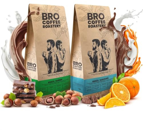 Coffee Broastery Kaffeebohnen Set Samba Guaxupe Frisch Geröstet 2x1kg | 2x1kg Spezialitäten Kaffee, 100% Arabica, Ganze Bohnen, Noten von Schokolade und Nuss Mittlere Röstung, Bohnenkaffee