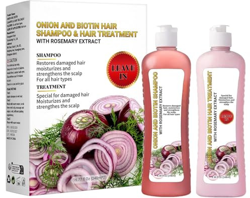 Smooth Shine Zwiebel-Biotin- und Rosmarin-Shampoo – Haarwachstum mit natürlichen Inhaltsstoffen | Zwiebel-Shampoo | Conditioner für stärkeres, dickeres, längeres Haar