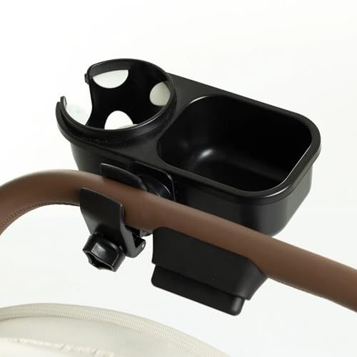 2 In 1 Stroller Tray with Drink Holder | 360° Rotation Stroller Snack Catcher | Organizer for Bottles Cups Drinks Snack | Adjustable Drink Holder | Stroller Cup Holder Tray