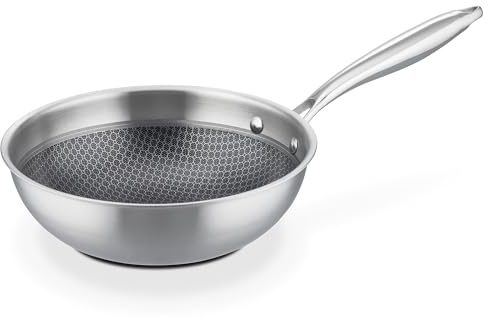 GSW Sauteuse Inoxxa Black, Kleine Edelstahlpfanne, Beschichtete Schwenkpfanne, Hochwertige kleine antihaft Sautepfanne für Induktion, Ceran, Gas & Elektro, 20 cm