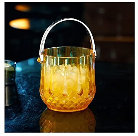 Eiskübel Eiseimer Eiskübel, Farbe, Acryl, Sektkübel, Aufbewahrung von Eiswürfeln, Eimer for Zuhause, Bar, kleiner Eiskübel, geeignet for 1 Flasche Wein, Champagner oder Bier Eiswanne(Gold)
