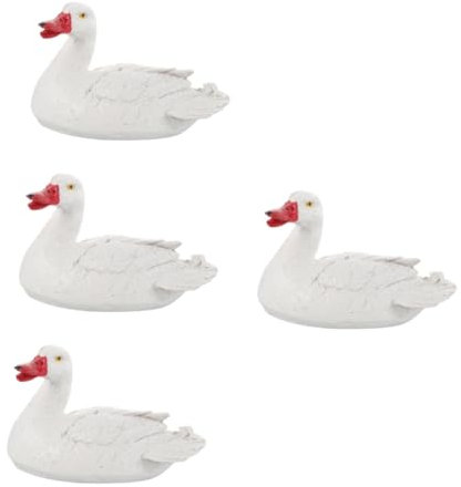 POPETPOP 4 Stück Enten Statue Schwan Köder Schwanengartenskulptur Gartenteich Schwan-Modell Pool-Schwan- Animal Figures Aqua Water Toy kleines Handwerk Garten Fälschung Harz