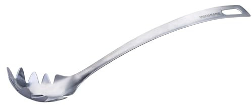 Fackelmann Cucchiaio da spaghetti Essential in acciaio inox – perfetto per spaghetti, linguine & Co, con occhiello per appenderlo, lavabile in lavastoviglie