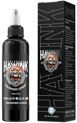 HAWINK Tattoo Farbe Black 4oz (120ml) Flaschen Konzentriertes Schwarz Tinten Professionell Tattoo Zubehör Ink TI203DE-120-002