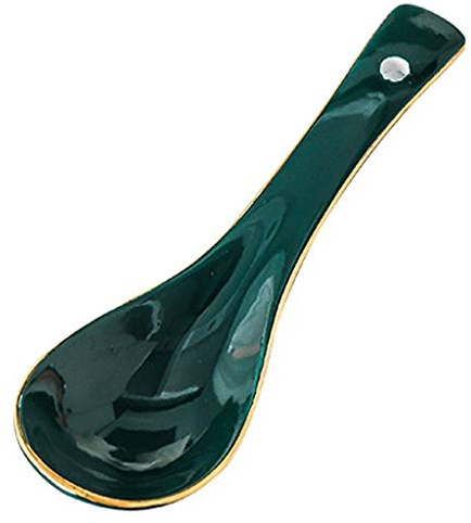 XDAWQP Juego de 10 cucharas soperas de cerámica para el hogar, cucharas soperas nórdicas Creativas de Phnom Penh, cucharas soperas de Porcelana de 5,5 Pulgadas de Largo.