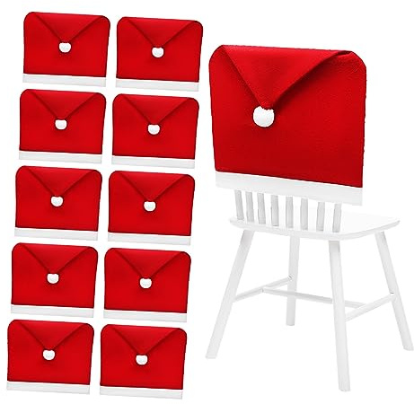 BESTYASH 10pezzi Coperture Per Sedie Natalizie Coprisedie Tema Natale Realizzate in Tessuto Non Tessuto Resistente e Adatte Sedie Di Dimensioni Standard Per Decorazioni Festive e Domestiche