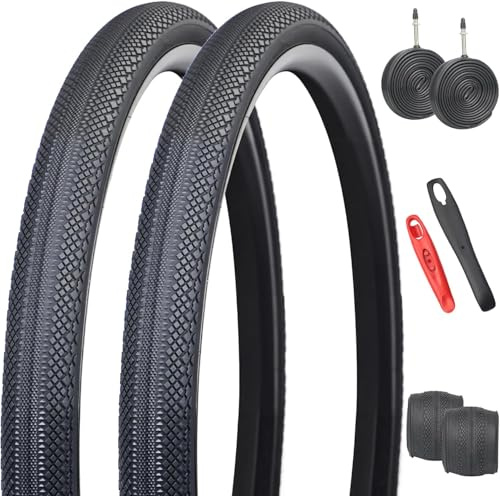 ZUKKA 2-pack vikbara 28 x 1,6 tums cykeldäck 700 x 40C kappa40-622 Plus 2-pack 700C slang FV48 mm ventil kompatibel vägcykel 700 x 40C däck och slang