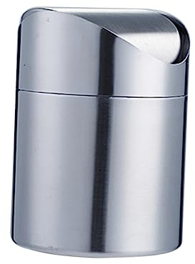 Warmhm Couvercle Poubelle Acier Inoxydable Poubelle De Bureau Avec Couvercle Conteneur à Déchets De Table