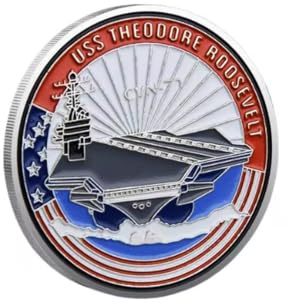 MINHBDER Monedas Conmemorativas del Portaaviones Estadounidense Cvn-17, Chapadas En Plata Y Oro, Colección De Monedas Militares De Recuerdo. Regalos.