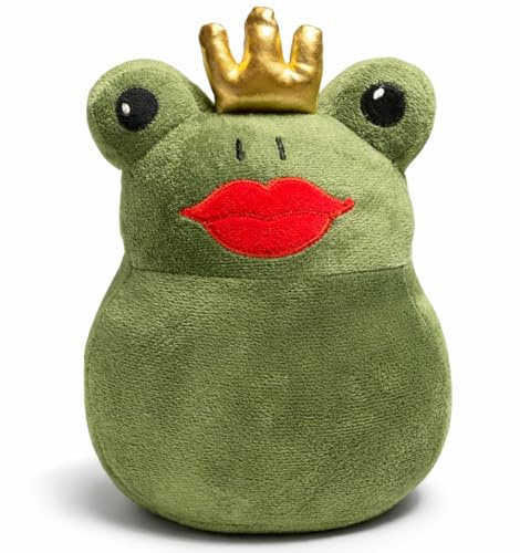 1,4 kg Türstopper Frosch mit Krone – Dekorativer Türhalter aus Stoff, grün – Schwerer Türpuffer für Kinderzimmer, Wohnzimmer & Flur by khevga