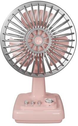 Petit ventilateur de bureau USB classique en métal rechargeable, 3 vitesses réglables, ventilateur de table vintage