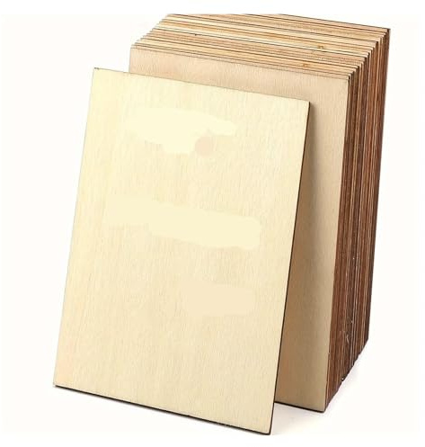 Unbearbeitete Holzplatten 25 unbehandelte Holzstücke, 0,08 Zoll dicke Lindenholzplatten, dünne Sperrholzplatten for Bastelarbeiten, ideal for DIY-Projekte