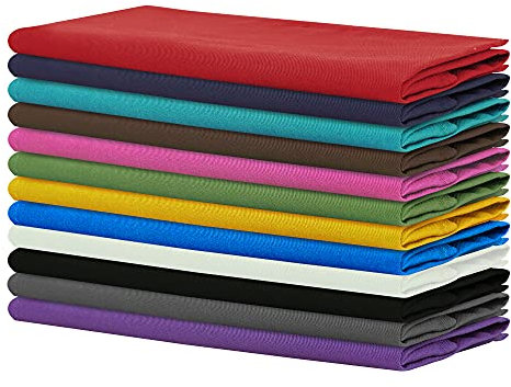 Sweet Needle - Paquete de 12 - Servilletas de Gran tamaño 100% algodón 45 CM x 45 CM (18 x 18), Multicolor - Tela Gruesa para Uso Diario con Esquinas Redondeadas