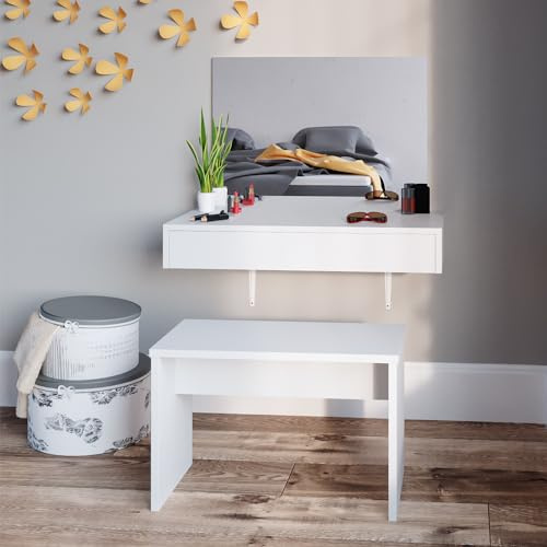 Vicco Panca, Bianco, 70 cm per tavolo da toeletta, da utilizzare come seduta stabile per il tavolo da trucco
