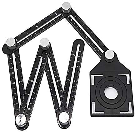 iPobie Règle de Mesure Multi-Angle, Multifonctions Règle Poreuse Outil de Rapporteur