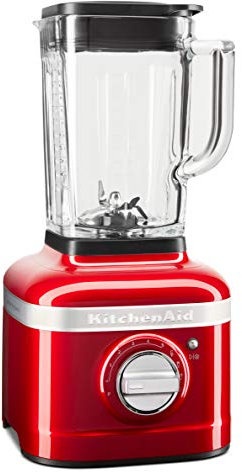 KitchenAid Blender K400 - Vasca in vetro da 1,4 L - Frullatore elettrico per smoothie - Robot da cucina multifunzione - 1200 W - 3 programmi preimpostati e 5 velocità - Rosso mela metallizzato