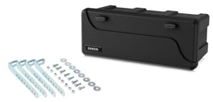 DAKEN BLACKIT Coffre à outils 50,6l boîte de rangement 750x300x355mm avec supports de montage coffre de transport robuste et étanche pour remorque et camion noir