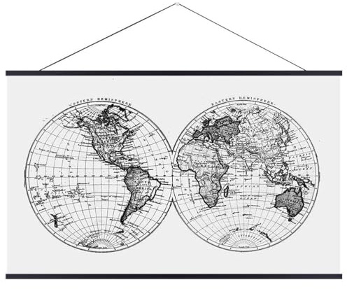 Landmass 36” Wide Magnetic Poster Frame, Poster Hanger - Wall Hanging Wooden Frame For Posters, Prints, Photos, Pictures, and Artwork - Black Frame For Scratch Off Map - 36x48 36x24 36x12 24x36 Frame