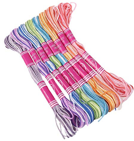 PHILSP Stickgarn 8 Stück Kreuzstich Stickgarn Farbverlauf Zahnseide Nähen Stränge Flechten DIY Bunt