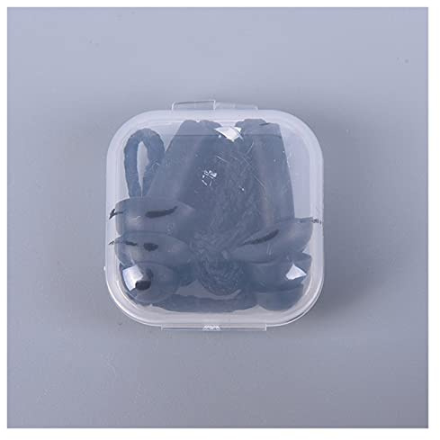 LUOSHUAI OhrenstöPsel 1 Paare weiche Anti-Geräusche-Ohrstecker wasserdichtes Schwimm-Silikon-Schwimm-Ohrstöpsel for Erwachsene Schwimmer Tauchen mit Seil GehöRschutzstöPsel (Color : Black)