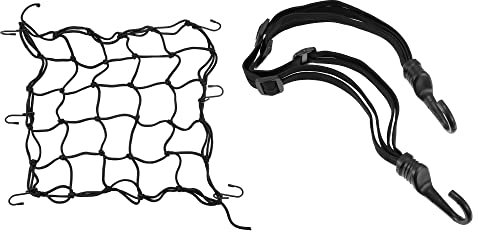 X AUTOHAUX 2pcs Motorcycle Net 40cm Elastic Luggage Cargo Net 60cm Helmet Net