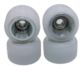 Leefai Pro fingerboard wheels Alloy core bearing wheel size 7.8 mm x 4.8 mm – weiße Räder mit Legierungsfarbe (Silber)